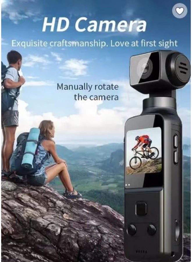 Handheld 5K Video Camera Camcorder, UHD 5K 60fps WiFi Pocket Digital Body Camera, 6-Axis Gyroscope Vlogging Camera with 1.33-inch Screen, Mic Included, for Photography - Image 3